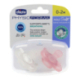 CHICCO PHYSIOFORMA PACIFIER 0-2M WHITE AND PINK 2 UNITS