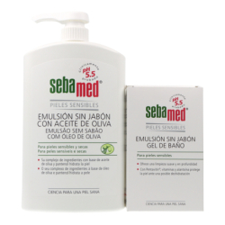 Sebamed Emulsion Sin Jabon Con Aceite De Oliva 1l + Emulsion Sin Jabon 200 ml Promo