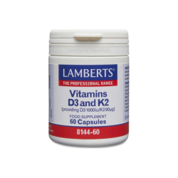 Vitamin D3 1000ui + K2 60 Caps 8144-60 Lamberts