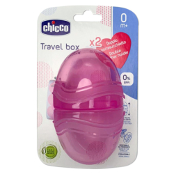 CHICCO DOUBLE PACIFIER CASE PINK
