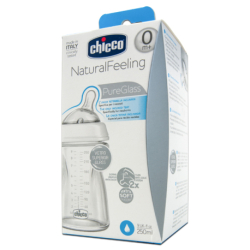 CHICCO NATURAL FEELING SILICONE FEEDING BOTTLE 0M+ 250 ML