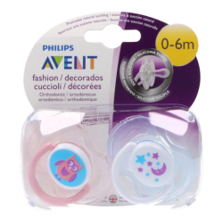 Avent Chupete Silicona Fashion Orthodontic  0-6 M 2 Uds