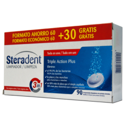 STERADENT TRIPLE ACTION PLUS 90 TABLETS