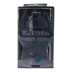 CHICCO FEEDING BOTTLE NATURAL FEELING LIMITED EDITION BLACK&WHITE 150 ML 0M+