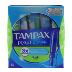 Tampones Tampax Compak Pearl Super 16u