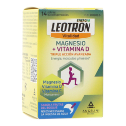 Leotron Magnesio + Vitamina D 14 Sobres Bucodispersables 2g Sabor Frutas Del Bosque
