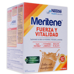 MERITENE FUERZA Y VITALIDAD DECAF COFFEE MILKSHAKE 15 SACHETS