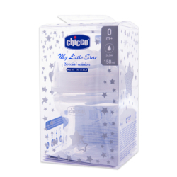 CHICCO MY LITTLE STAR PLASTIC FEEDING BOTTLE WITH SILICONE TEAT 0M+ 150ML