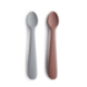 MUSHIE KIDS SPOON SOLID STONE + CLOUDY MAUVE 2 UNITS REF 48280