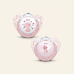 NUK ROSE SILICONE PACIFIER 0-6M 2 UNITS
