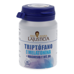 TRYPTOPHAN WITH MELATONIN MAGNESIUM AND VITAMIN B6 60 TABLETS LAJUSTICIA