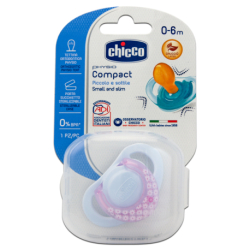 CHICCO PHYSIO COMPACT RUBBER PACIFIER 0M+ GIRL