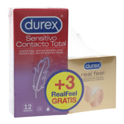 Durex Preservativos Sensitivo Control Total 12 Uds + Real Feel 3 Uds Promo