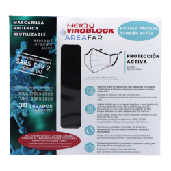 Mascarilla Higienica Reutilizable Viroblock Negro Talla Mediana 1 Ud